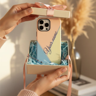 Stylish 80s vintage Colour block Custom name iPhone 16 Pro Max Case