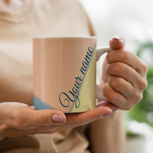 Stylish 80s vintage Colour block Custom name Coffee Mug