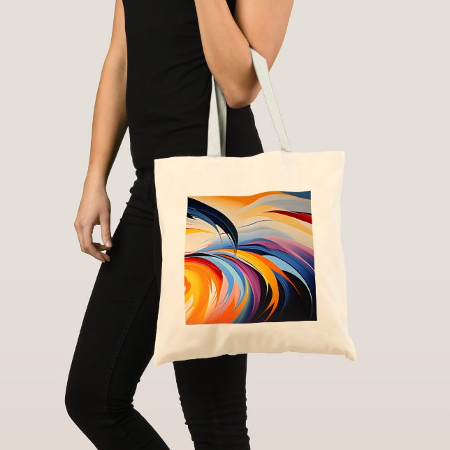 Stylish Abstract Art Canvas Tote Bag (Front (Product))