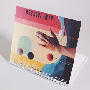 Stylish Abstract Art Colourful Personalised Name Notebook