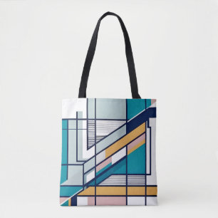 Stylish abstract bold urban geometric design tote bag