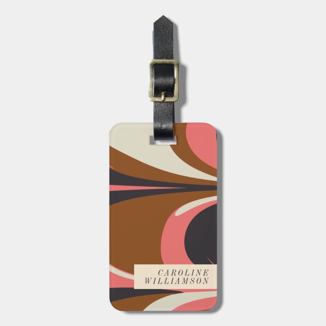 Stylish Abstract Contemporary Elegant Personalised Luggage Tag (Front Vertical)