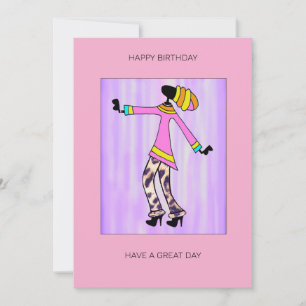 Stylish Abstract, Elegant and Trendy Girl Birthday Card