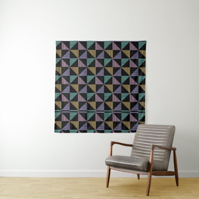 Stylish Abstract Geometric Print – Modern Trendy Tapestry (In Situ (Horizontal))