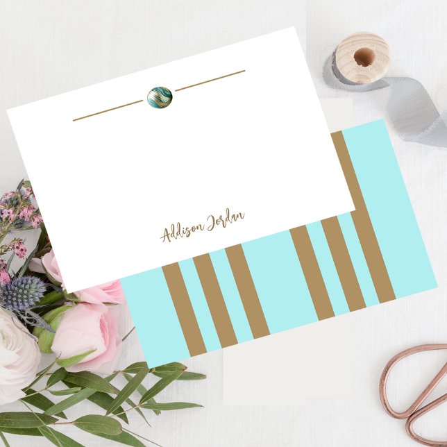 Stylish Abstract Gold & Teal Orb Card (Creator Uploaded)