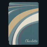 Stylish Abstract Marble Art in Teal Personalised iPad Pro Cover<br><div class="desc">Unique Abstract Marble Fine Art in Blue and Green Personalised iPad Cover</div>