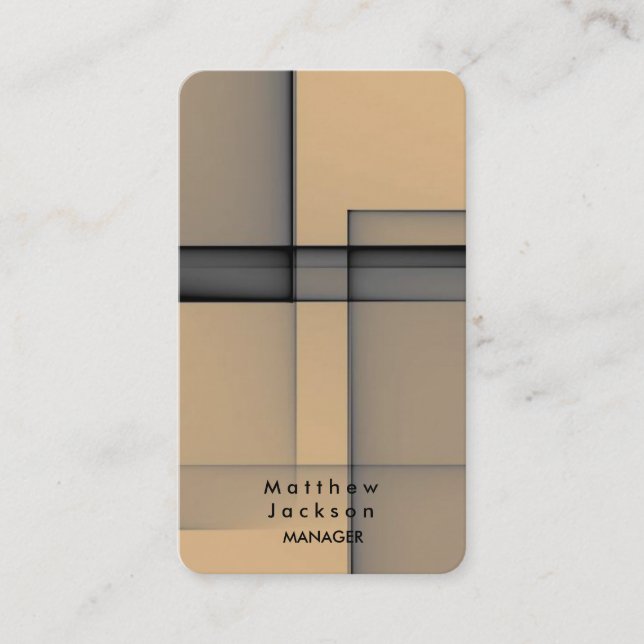 Stylish Abstract Modern Plain Professional Manager Business Card (Front)