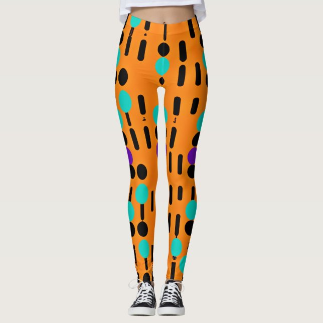 Stylish Abstract Pattern Design Leggings (Front)