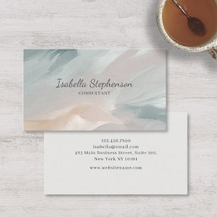 Stylish Abstract Watercolor Soft Pastel Business Card
