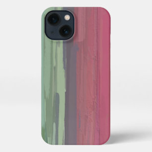 Stylish Abstract Watermelon Pink and Green iPhone 13 Case