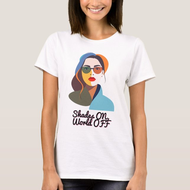 Stylish Abstract Woman Portrait T-Shirt (Front)