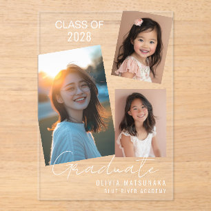 Stylish Acrylic Graduation Announcement 3 photos