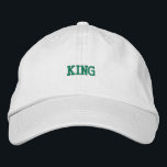 Stylish Adjustable-Hat with Elegant King Printed Embroidered Hat<br><div class="desc">Featuring bold "King" text embroidery,  this white cotton cap is both stylish and functional. With its adjustable strap,  it provides comfort and a touch of royalty to your everyday attire.</div>