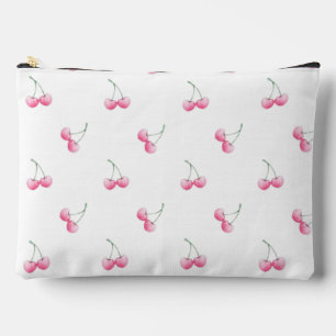 Stylish Aesthetic Hot Pink Coquette Cherries  Accessory Pouch