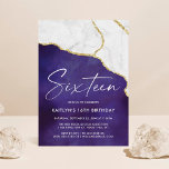 Stylish Agate & Marble 16th Birthday Invitation<br><div class="desc">Celebrate in style with these fun and trendy 16th birthday invitations. The design is easy to personalise and your guests will be thrilled when they receive these stylish invites.</div>