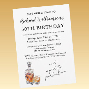 Stylish Aged to Perfection 30th Birthday Party Invitation