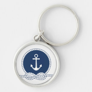 Stylish Anchor And Rope Key Ring