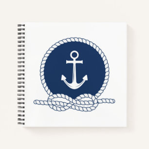 Stylish Anchor And Rope Notebook