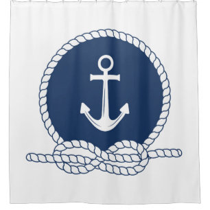 Stylish Anchor And Rope Shower Curtain
