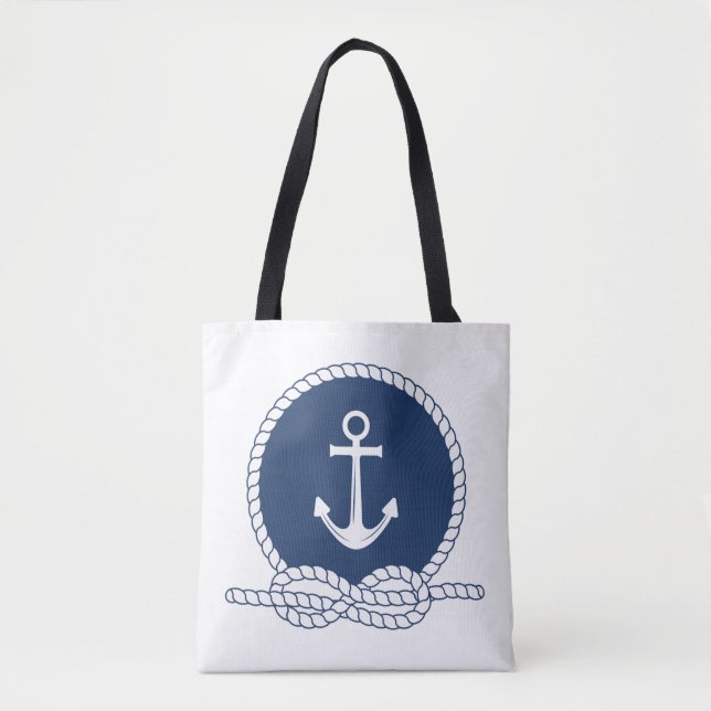 Stylish Anchor And Rope Tote Bag (Front)