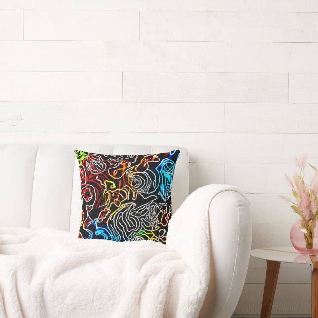 Stylish and Colourful Neon Patterns Shape Cushion (Couch)