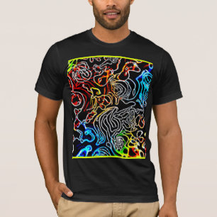 Stylish and Colourful Neon Patterns Shape T-Shirt