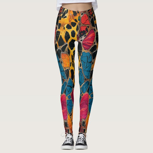 Stylish and Comfortable Leopard African Print Leggings (Front)
