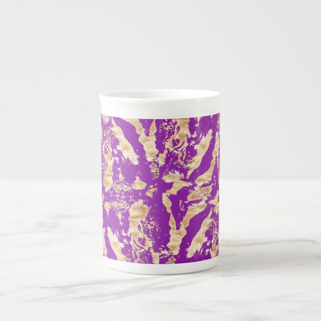 Stylish and Elegant Gold Marble Texture pattern Bone China Mug (Front)