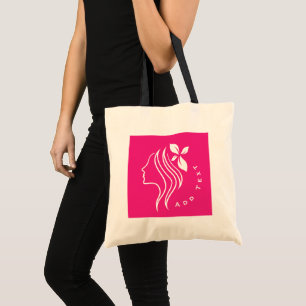 Stylish and Feminine Logo Pink Vibe Add Text Black Tote Bag