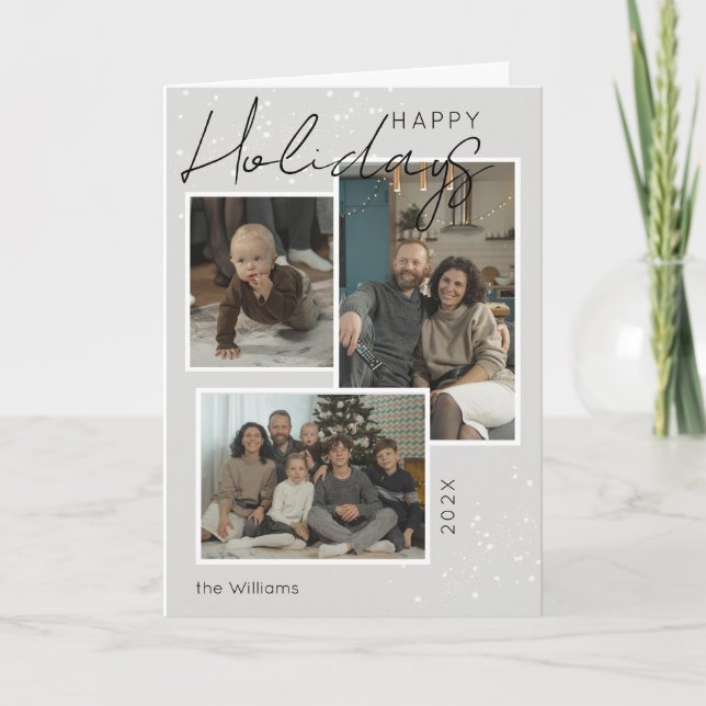 Stylish and Minimalistic Photos Holidays Holiday Card (Front)