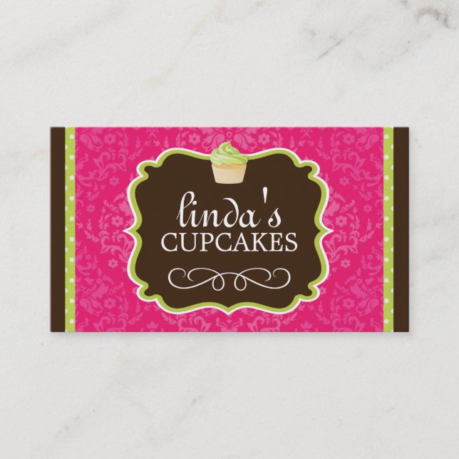 Stylish and Modern Cupcake Business Cards (Front)