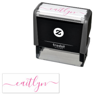 Stylish and Trendy Pink Minimalist Girly Self-inking Stamp