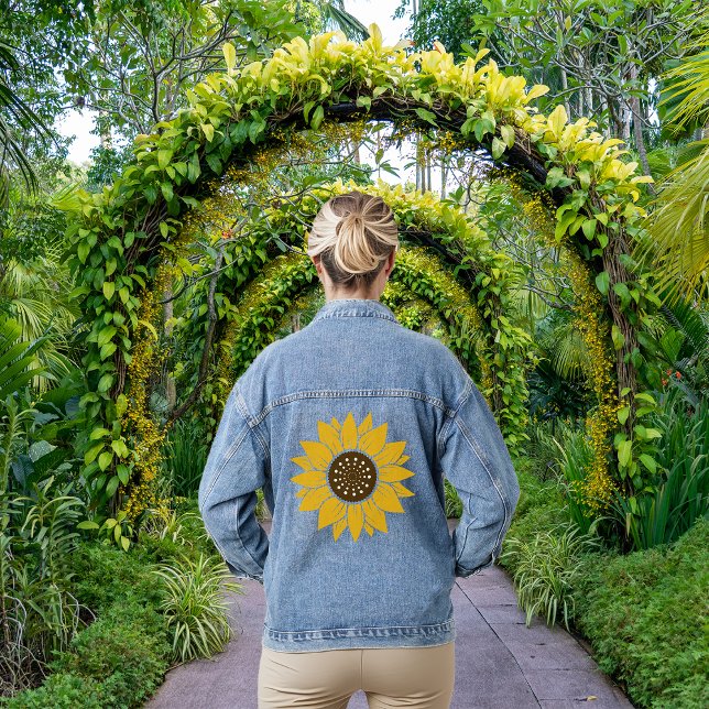 Stylish and Vibrant Sunflower Denim Jacket (Creator Uploaded)