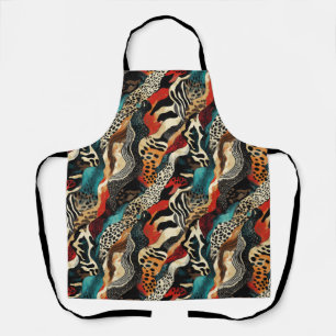 Stylish Animal Print Fusion Design  Apron