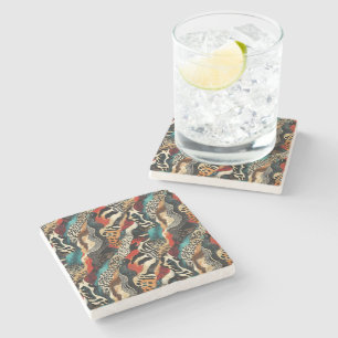 Stylish Animal Print Fusion Design  Stone Coaster