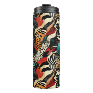 Stylish Animal Print Fusion Design Thermal Tumbler