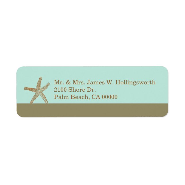 Stylish Aqua and Taupe with Starfish (Front)