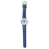 Stylish Aqua & Blue Dots Custom Wrist Watch (Flat)