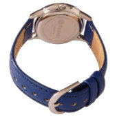 Stylish Aqua & Blue Dots Custom Wrist Watch (Back)