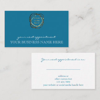 Stylish Aqua Teal Turquoise Business Logo Appointment Card