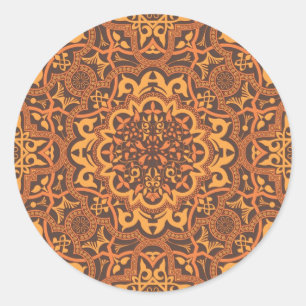 Stylish arabic ornament classic round sticker