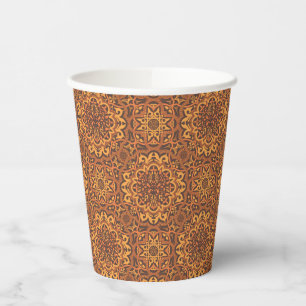 Stylish arabic ornament paper cups