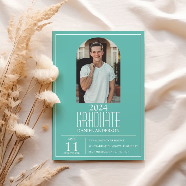 Stylish Arch Photo Graduation Invitation (Creator Uploaded)