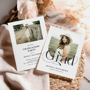 Stylish Arch Photo Graduation Party Invitation