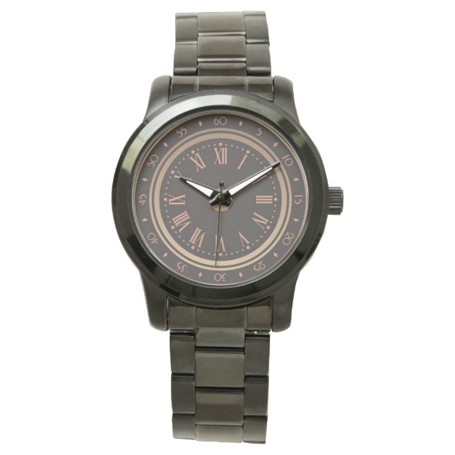 Stylish Attractive Oversized Black Bracelet   Watch (Front)