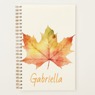 Stylish Autumn Fall Watercolor Floral Personalised Planner