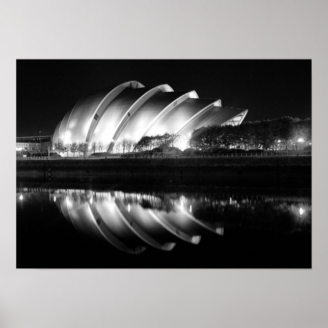 Stylish B&W Photo of the Clyde Auditorium Poster (Front)
