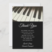 Stylish B&W Piano Keys Photograph Thank You