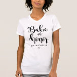 Stylish Babe of Honour Black and White T-Shirt<br><div class="desc">Clever Babe of Honour in a stylish trendy topography script and heart,  for your special maid of honour person.  Easily customised with your name of choice,  and party on.</div>