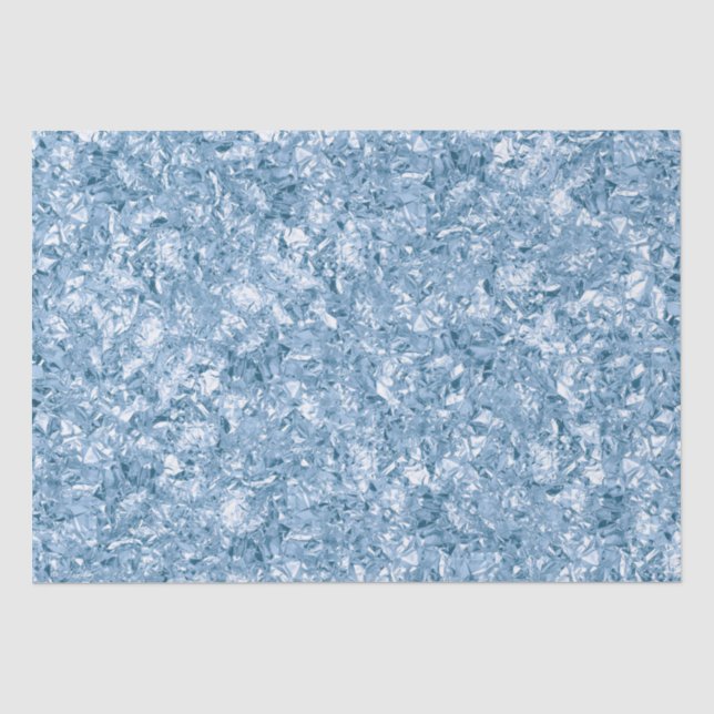 Stylish Baby Blue Shimmer Glitter Glam Pattern Tissue Paper (Front)